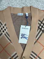 Strickjacke mit Karomuster Kamel - Herren