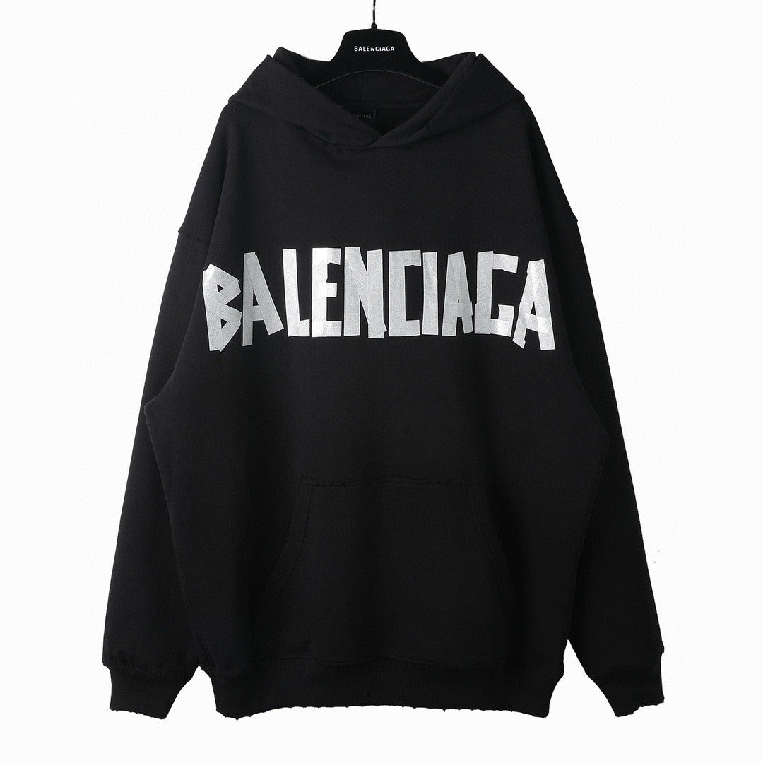 Schwarzer Pullover aus Baumwolle mit Rückenprint – Herren