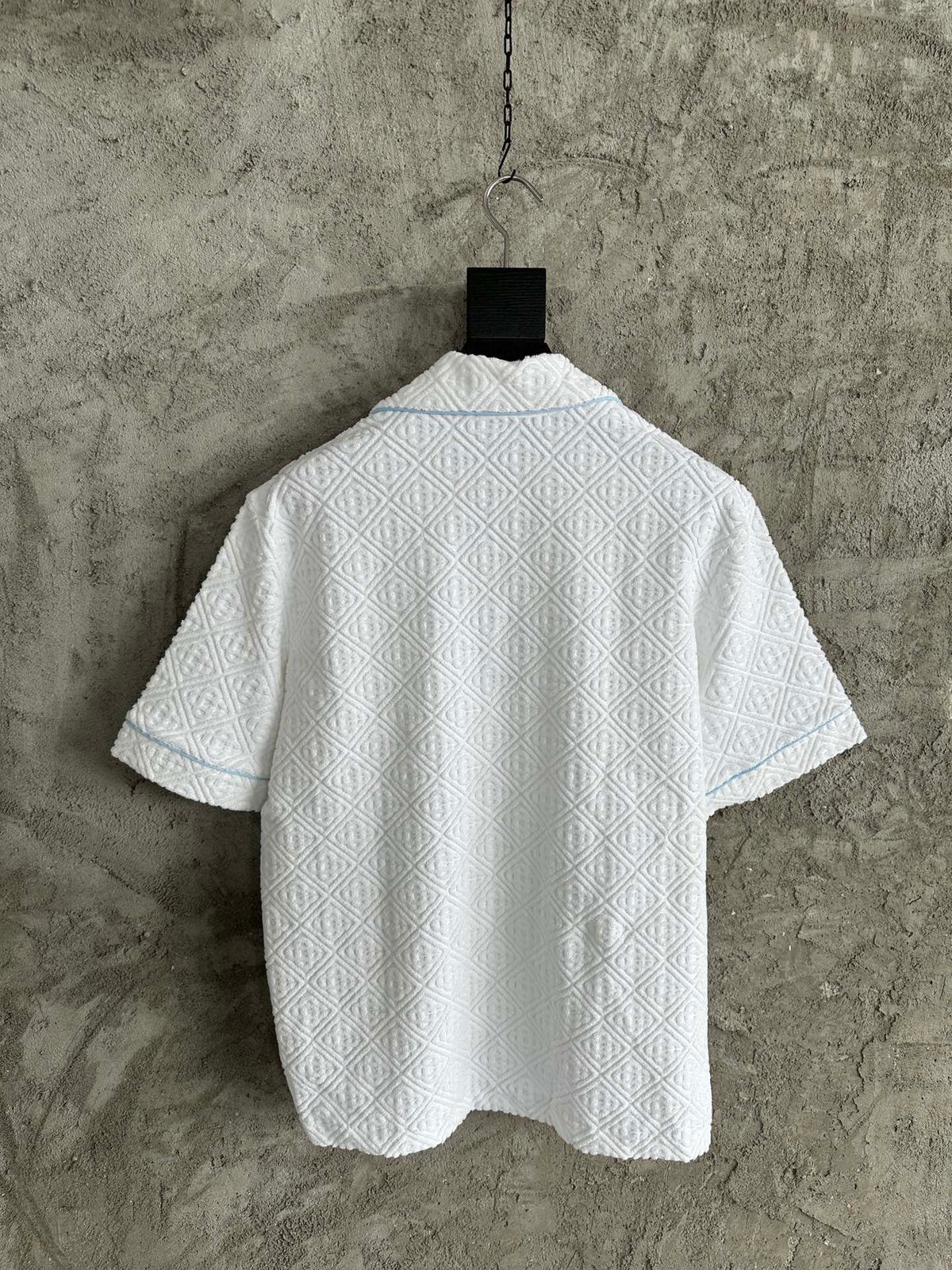 White Knit Waffle Short-Sleeve - Men's