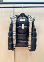 Dark Blue and Black Puffer Jacket - Men's
