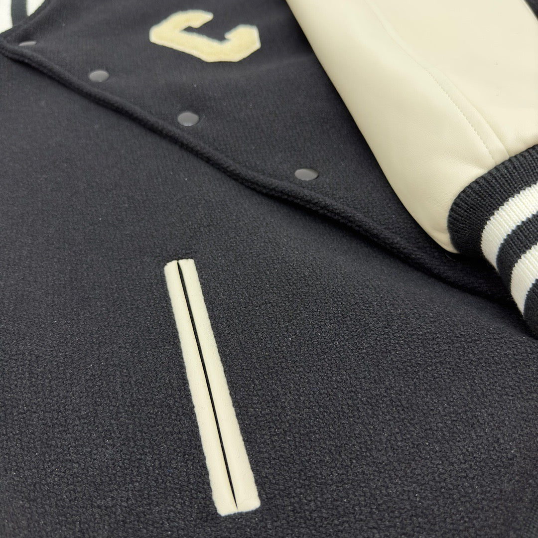 Black Wool Letter Varsity - Men's