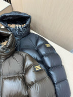 Dark Blue and Black Puffer Jacket - Men's
