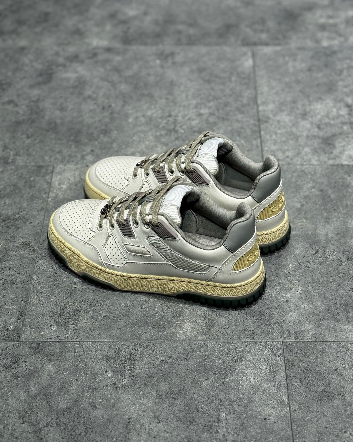 White and Grey Sneakers