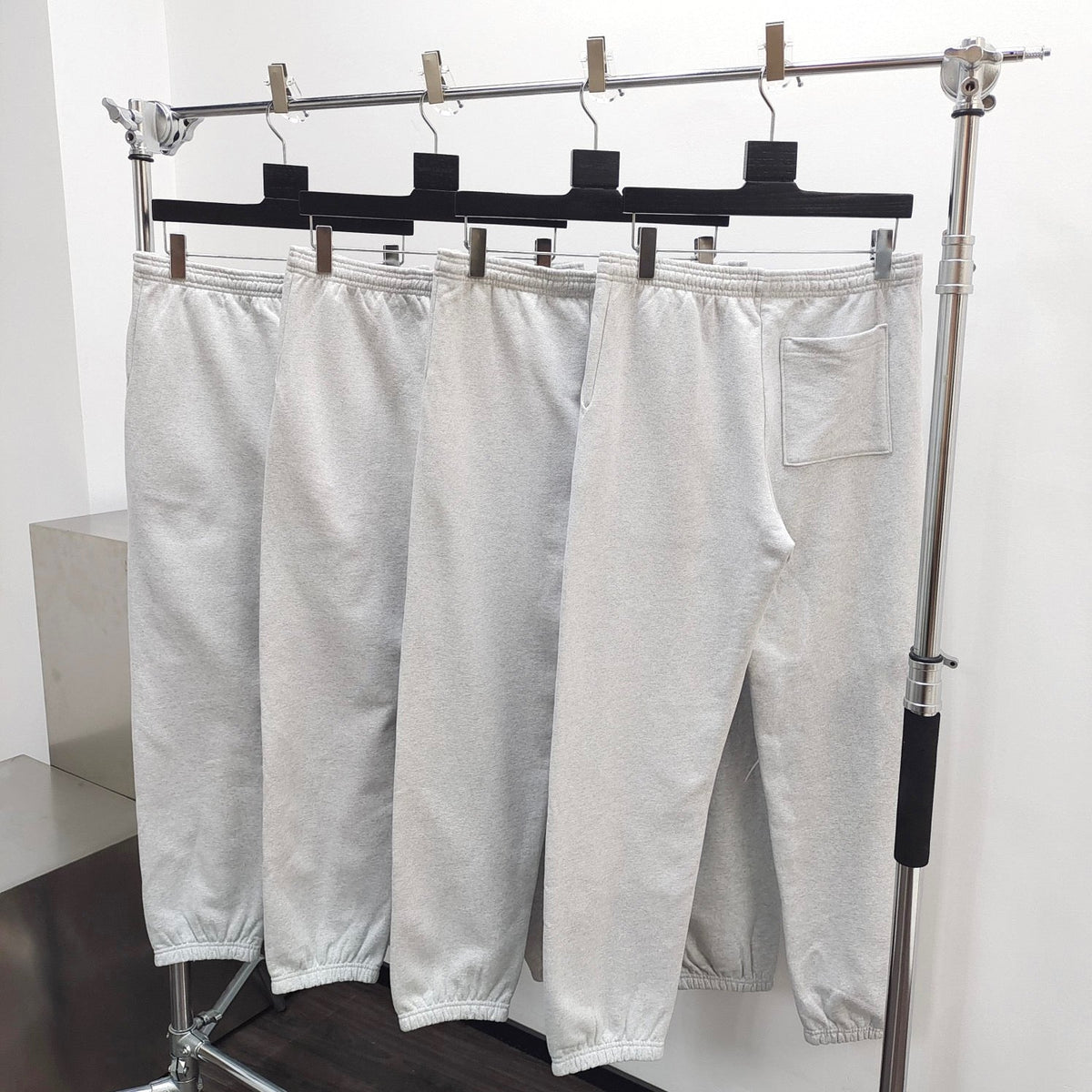 Grey Cotton Vertical Text Joggers - Men's