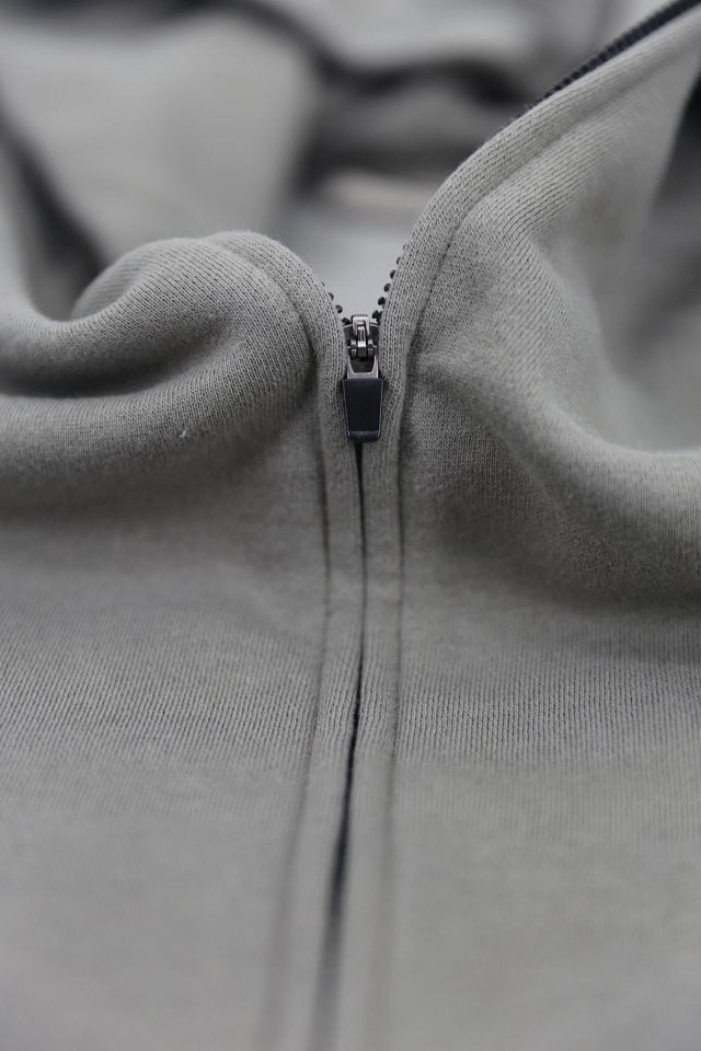 Grey Cotton Logo Zip-Through - Men's