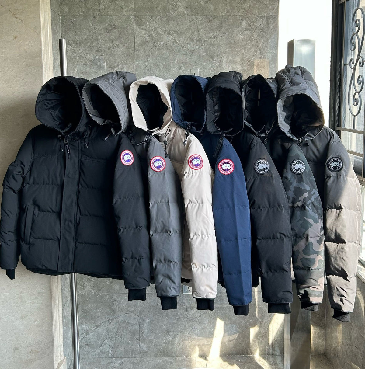 Black and White Puffer Jacket - Men's
