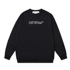 Schwarzes Baumwoll-Textlogo-Rundhals-Sweatshirt – Herren