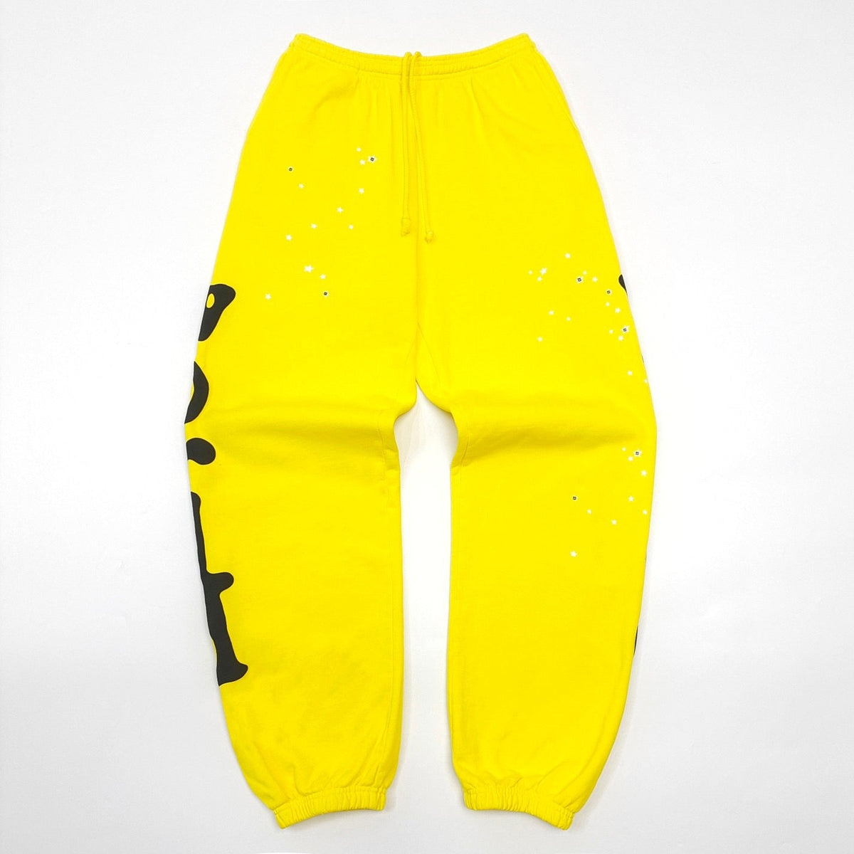 Gelbe Baumwoll-Jogginghose mit Seitenprint – Herren