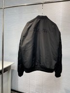 Black Nylon Embroidered Bomber - Men's
