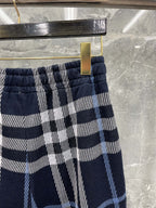 Marineblauer Baumwoll-Karo, weit - Herren