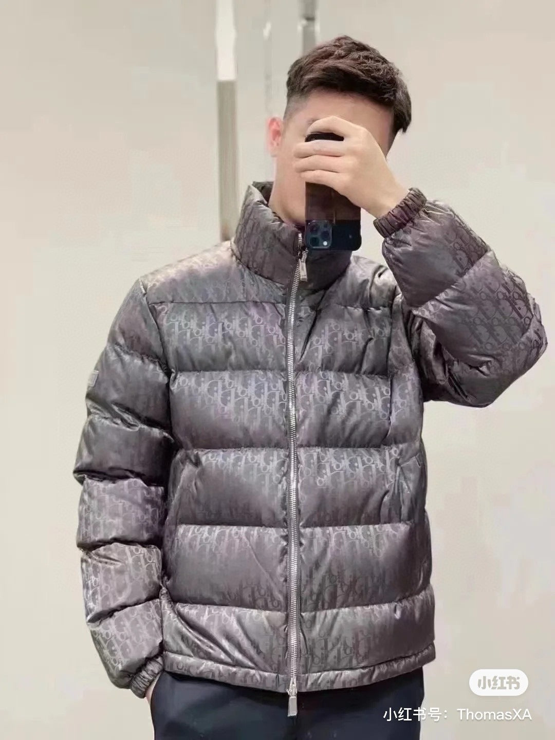 Schwarze Steppjacke – Herren