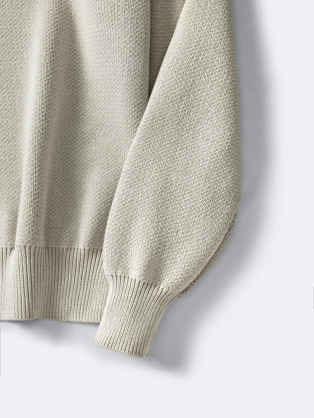 Cremefarbener Wollpullover mit Textlogo, Rundhalsausschnitt – Herren