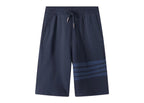 Grey Jersey Bar Stripe Drawstring - Men's