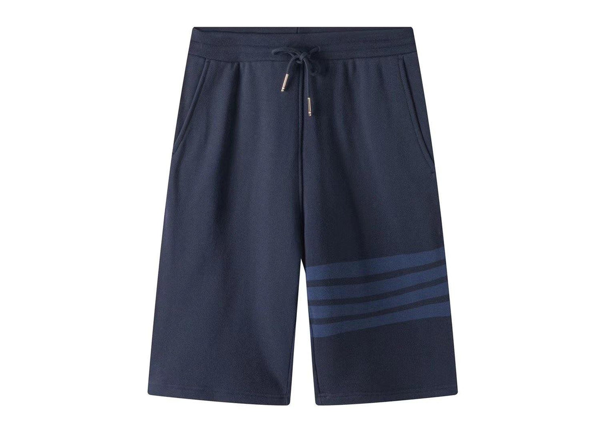 Grey Jersey Bar Stripe Drawstring - Men's