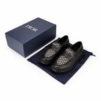 Black Leather Monogram Strap Loafer - Men's