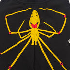 Black Cotton Spider Graphic Wide-Leg - Men's
