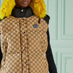 GG cotton canvas puffer vest – paying tribute to both the past and present, this puffer vest is crafted from GG – LUX VERSE Luxury Designer Fashion Outlet