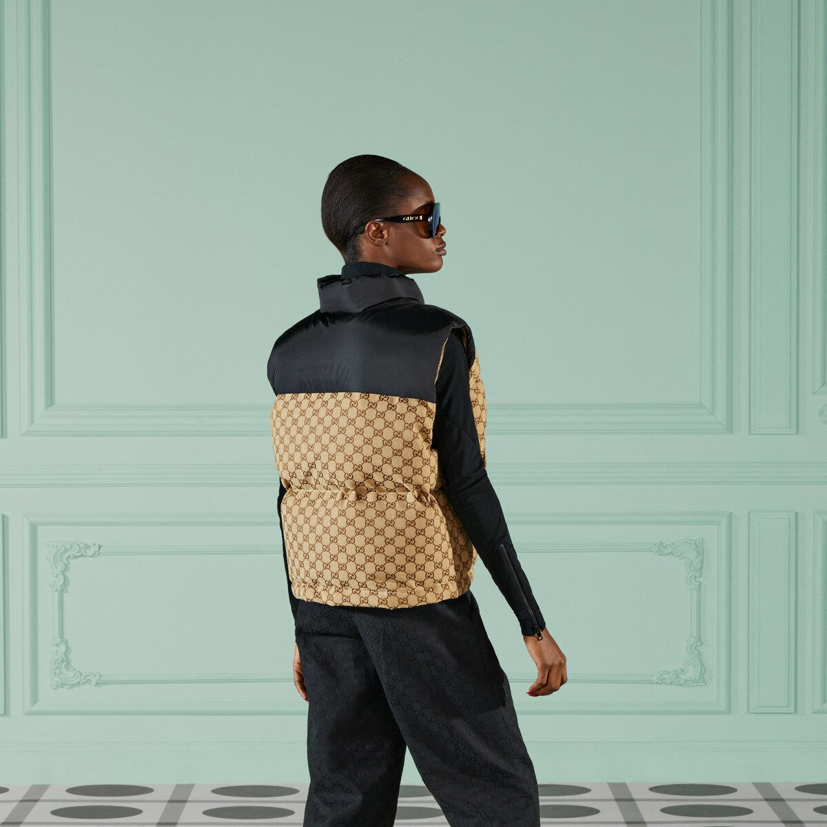 GG cotton canvas puffer vest – an oval leather tag with the Interlocking G completes the design with a retro feel – LUX VERSE Luxury Designer Fashion Outlet
