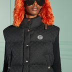 GG cotton canvas puffer vest – an oval leather tag with the Interlocking G completes the design with a retro feel – LUX VERSE Luxury Designer Fashion Outlet