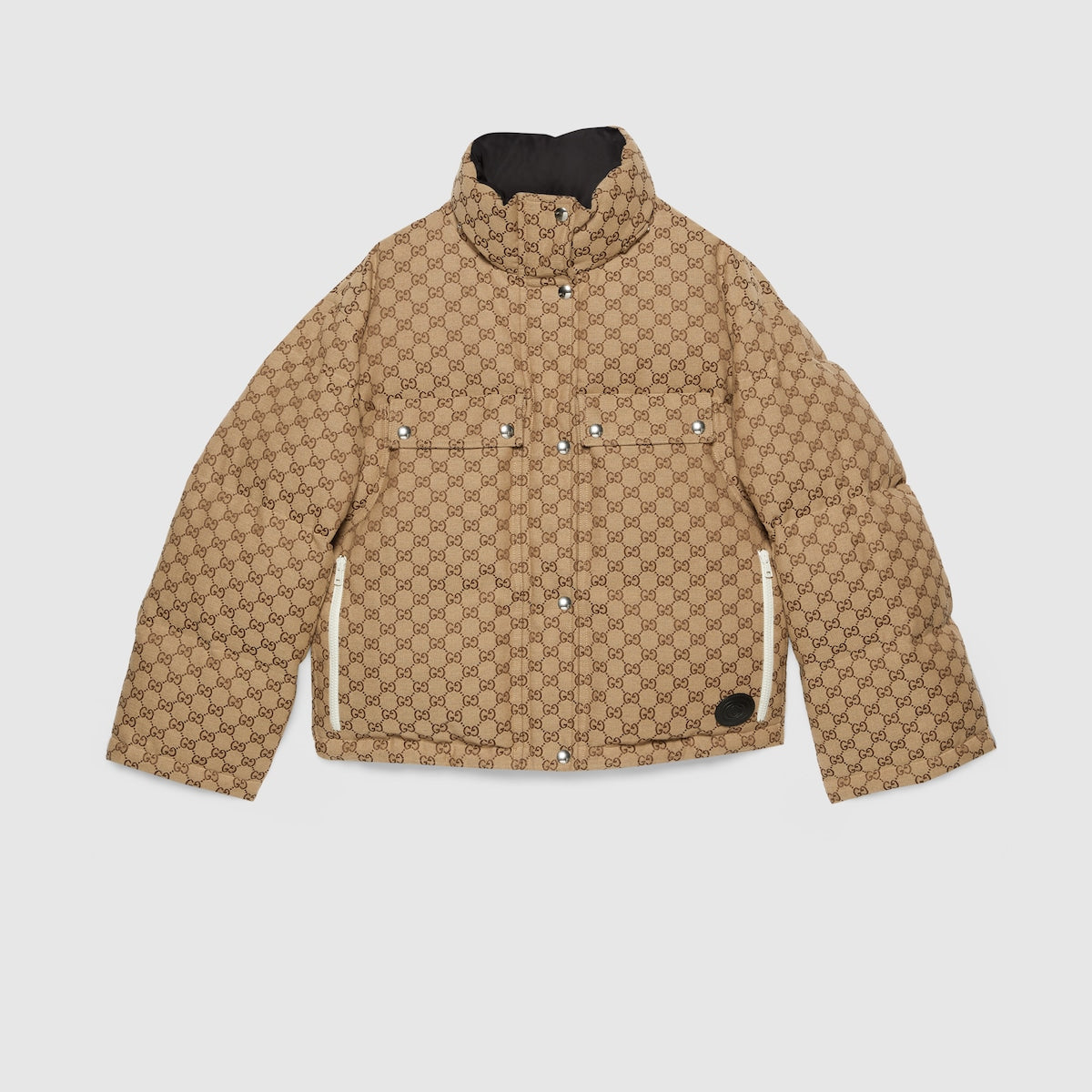 Cotton canvas puffer jacket – crafted from camel and ebony GG cotton canvas, this puffer jacket is finished – LUX VERSE Luxury Designer Fashion Outlet