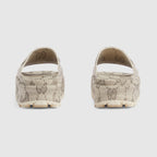 Women's slide with Interlocking G – this pair of beige and ebony slide sandals accentuates the aesthetic with – LUX VERSE Luxury Designer Fashion Outlet