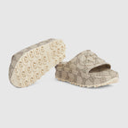 Women's slide with Interlocking G – intrinsically linked to the'90s, rubber adds a retro note to the latest collections – LUX VERSE Luxury Designer Fashion Outlet