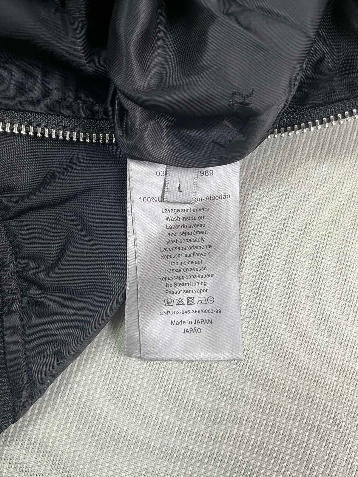 Black Nylon Embroidered Bomber - Men's