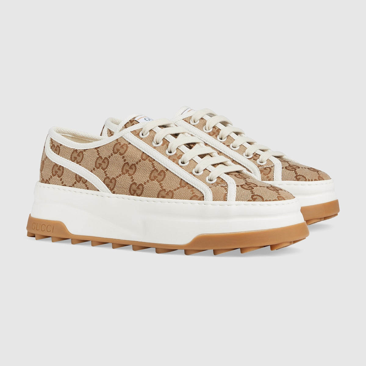 Women's GG canvas sneaker – presented in a tonal beige and ebony Original GG canvas, this low-top sneaker – LUX VERSE Luxury Designer Fashion Outlet
