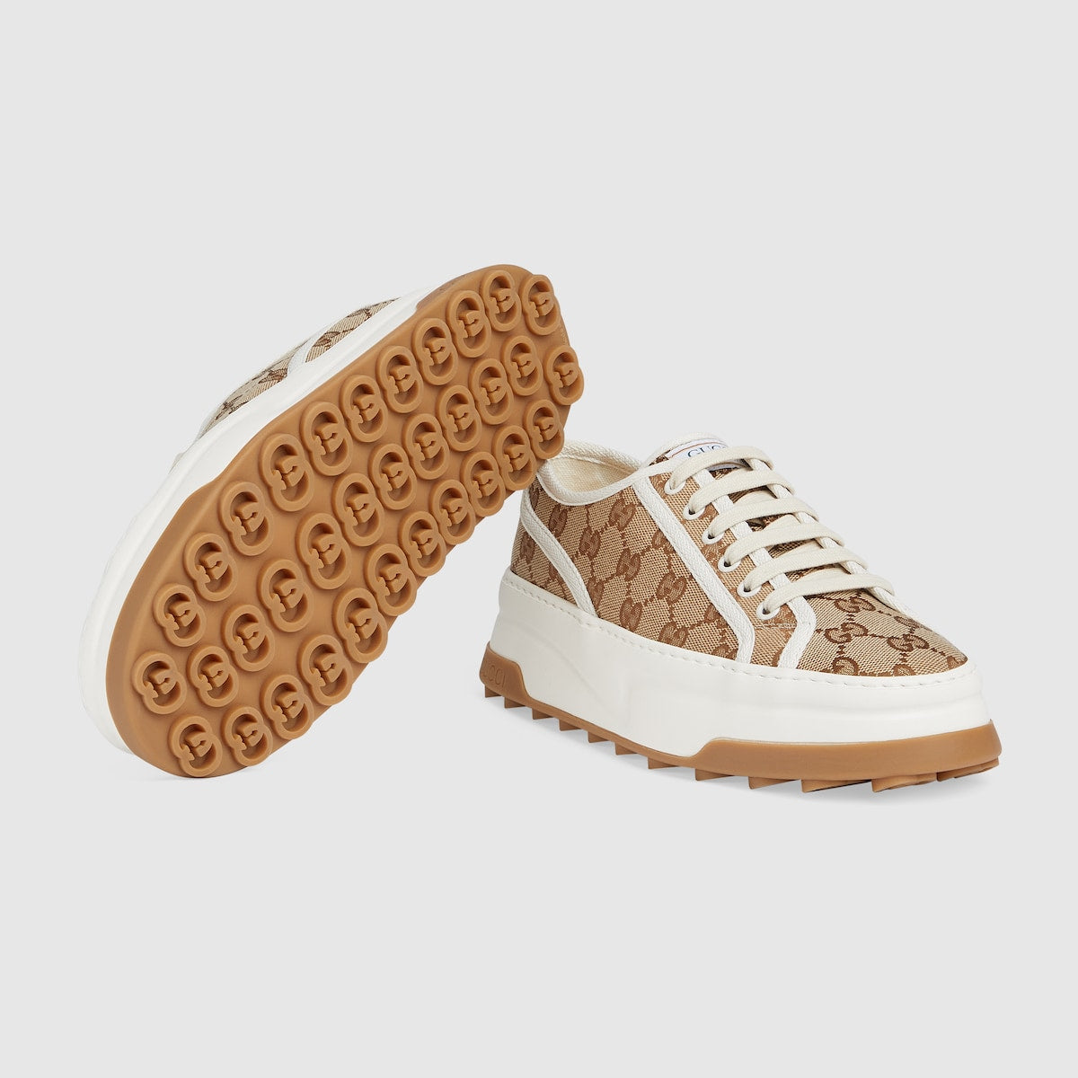 Women's GG canvas sneaker – presented in a tonal beige and ebony Original GG canvas, this low-top sneaker – LUX VERSE Luxury Designer Fashion Outlet
