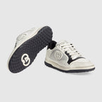 Women's MAC80 motif sneaker – and black leather Women's fabric insert Interlocking G – LUX VERSE Luxury Designer Fashion Outlet