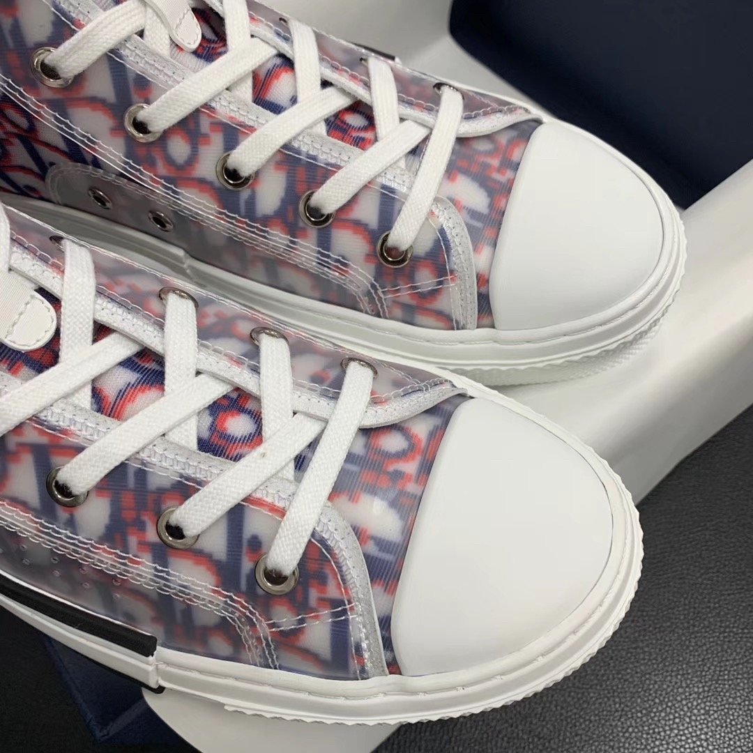B23 High-Top Pink and Blue Oblique Sneakers
