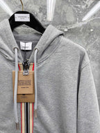 Navy Cotton Striped Placket Zip-Through - Men's