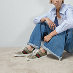 Women's Ace Rubber sneaker with Web – a new version of the characteristic low-top silhouette is presented in the latest – LUX VERSE Luxury Designer Fashion Outlet
