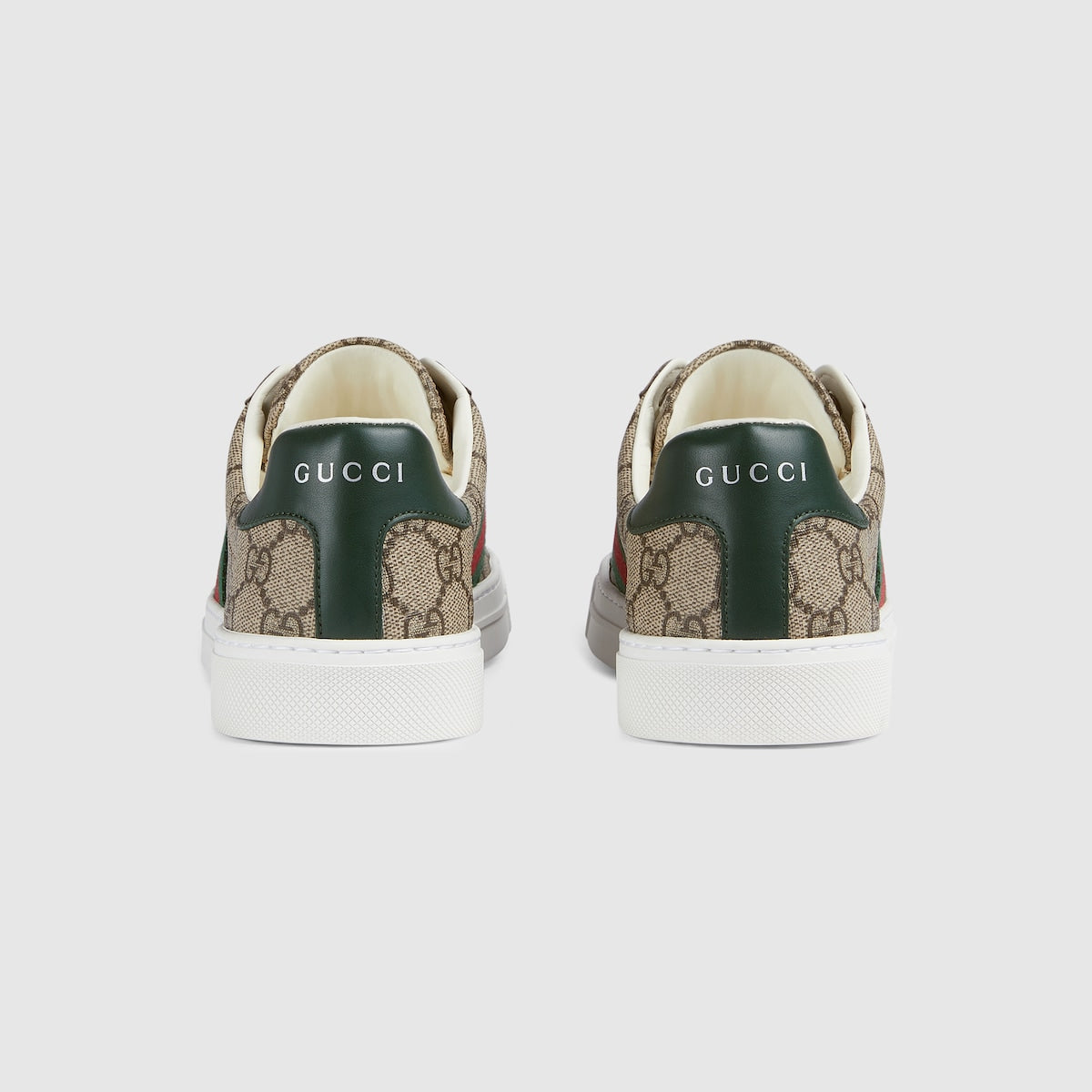 Women's Ace Rubber sneaker with Web – a chunkier construction defines the shape, while a metal “ACE” tag shines atop – LUX VERSE Luxury Designer Fashion Outlet