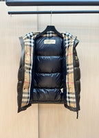Dark Blue and Black Puffer Jacket - Men's