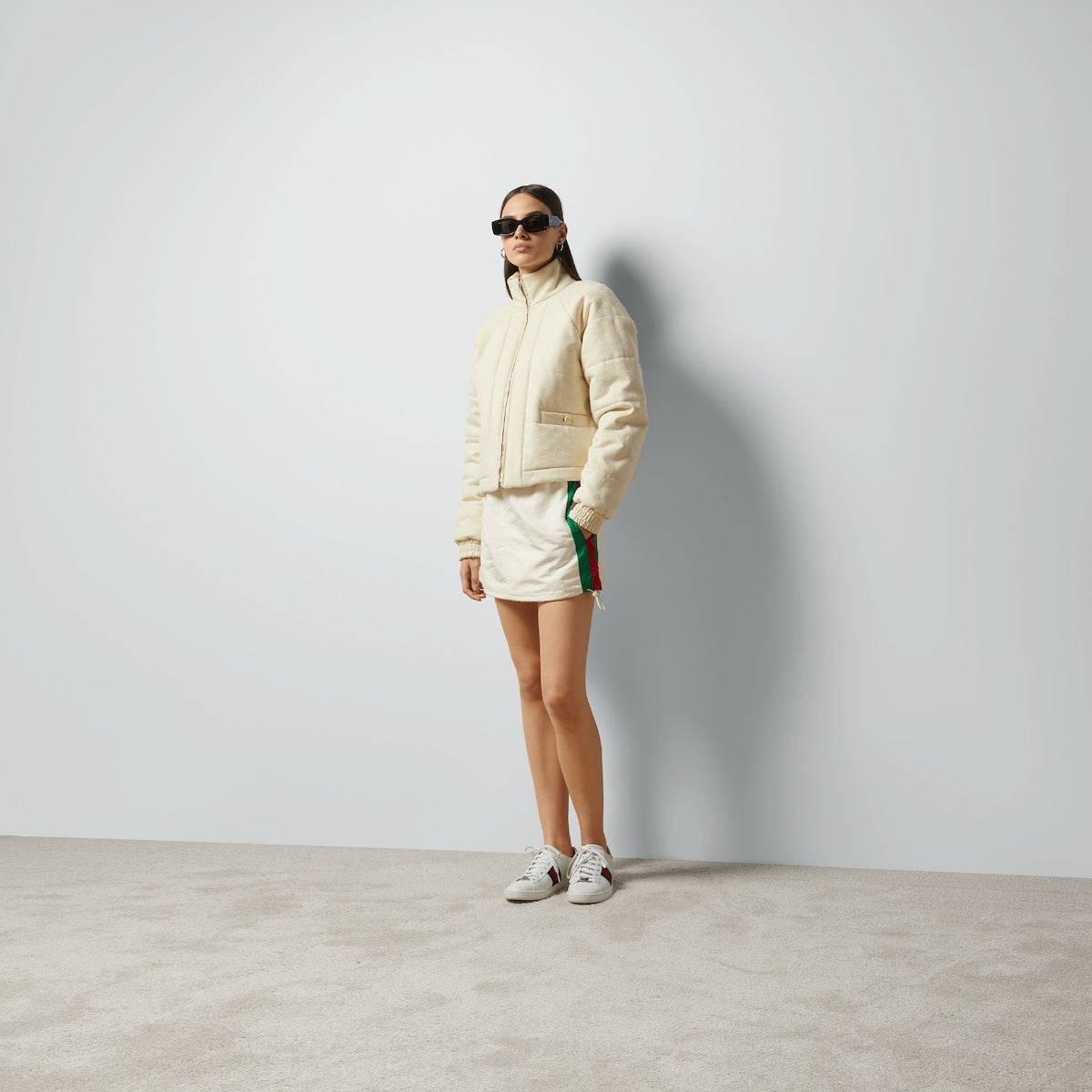 Canvas bomber jacket – presented in GG canvas, this bomber jacket is enriched with self-covered buttons – LUX VERSE Luxury Designer Fashion Outlet