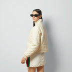 Canvas bomber jacket – padded leather, fleece, and other fabrics are updated with new logo details – LUX VERSE Luxury Designer Fashion Outlet