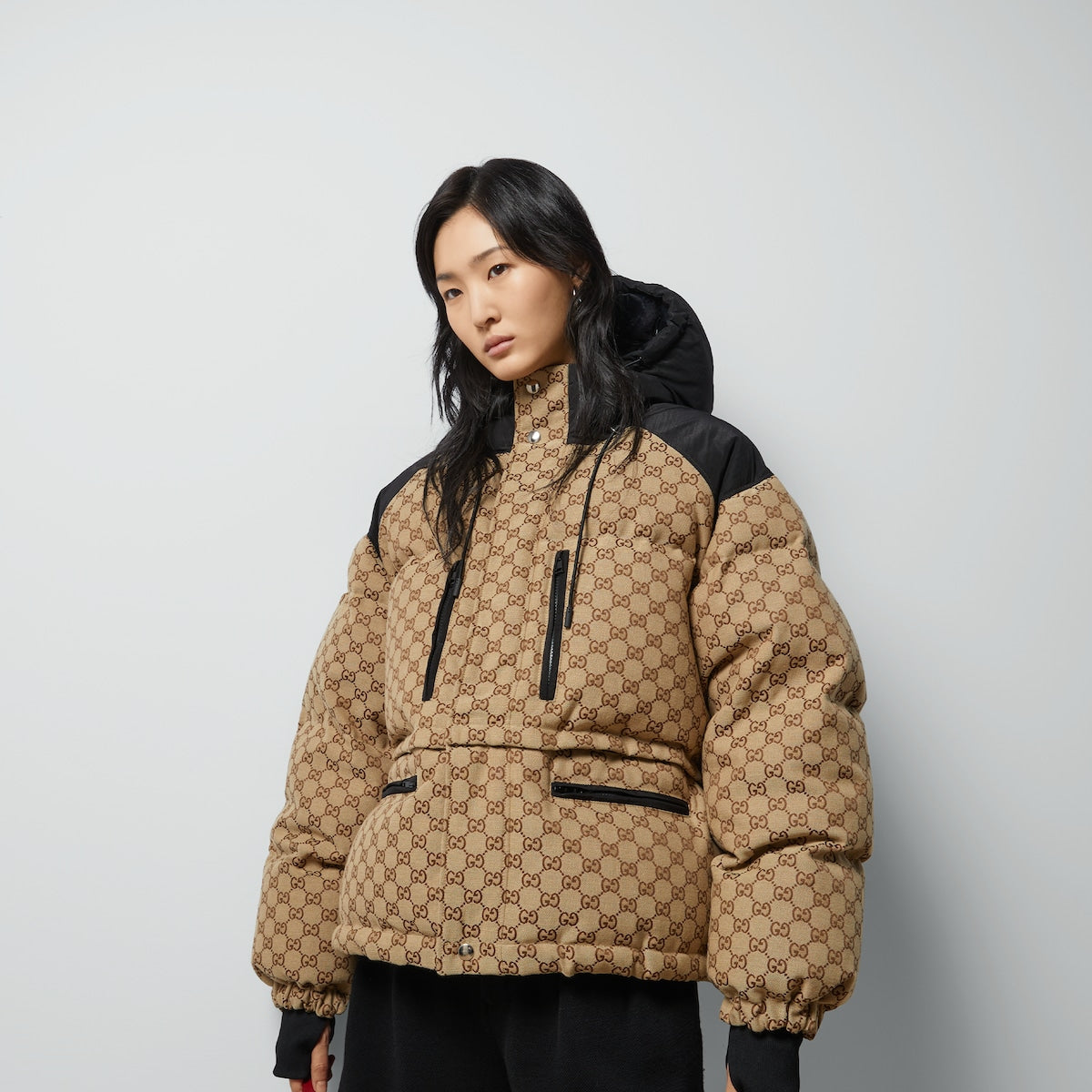 GG canvas bomber jacket – presented in GG canvas, this bomber jacket reveals a detachable lower section, – LUX VERSE Luxury Designer Fashion Outlet