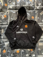 Schwarze Baumwoll-Sweatjacke mit Grafik – Herren