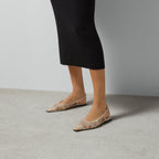 Women's slingback ballet flat – this pair of ballet flats is presented in a rose beige mesh with a sparkling GG motif – LUX VERSE Luxury Designer Fashion Outlet