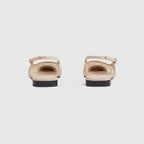 Women's slingback ballet flat – this pair of ballet flats is presented in a rose beige mesh with a sparkling GG motif – LUX VERSE Luxury Designer Fashion Outlet
