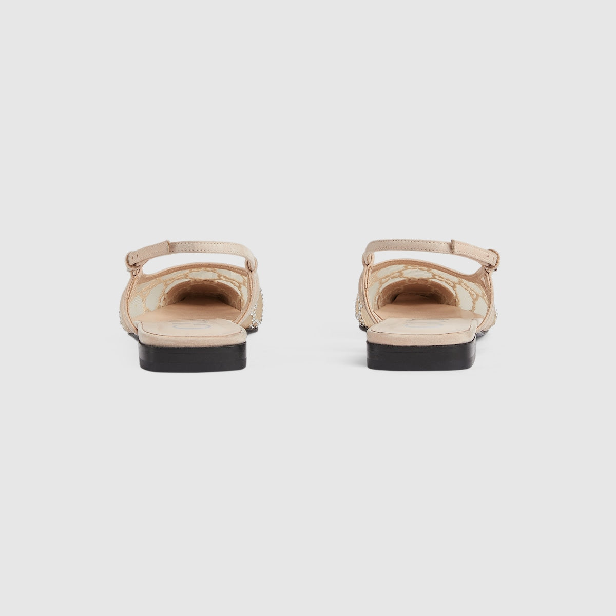 Women's slingback ballet flat – this pair of ballet flats is presented in a rose beige mesh with a sparkling GG motif – LUX VERSE Luxury Designer Fashion Outlet