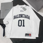 Schwarzes Langarmtrikot mit Nummer – Herren