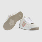 Women's Screener canvas sneaker – white GG Supreme canvas Women's Light grey leather details Pink and green Web Oval – LUX VERSE Luxury Designer Fashion Outlet