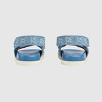 Flat sandal with Double G – lending a contemporary and sporty touch, these flat sandals with velcro straps offer – LUX VERSE Luxury Designer Fashion Outlet