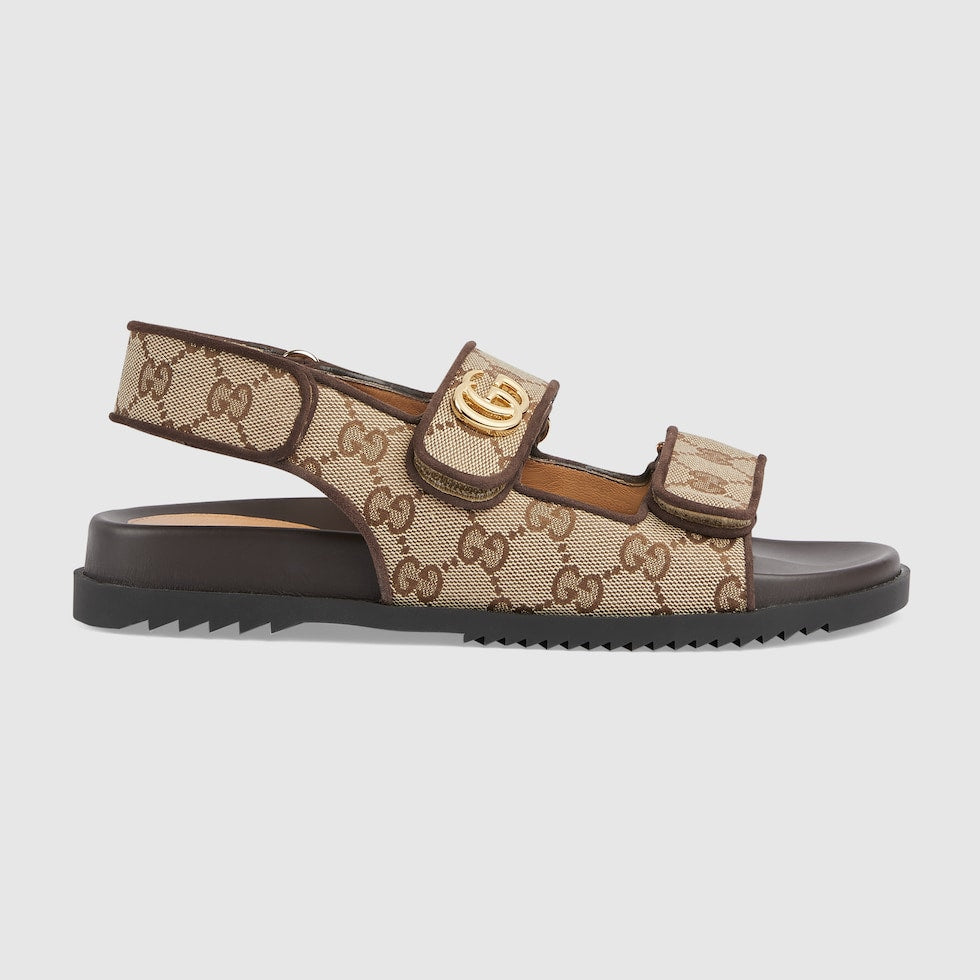 Women's leather sandal with Double G – contemporary narrative explores a unique blend of traditional elements – LUX VERSE Luxury Designer Fashion Outlet