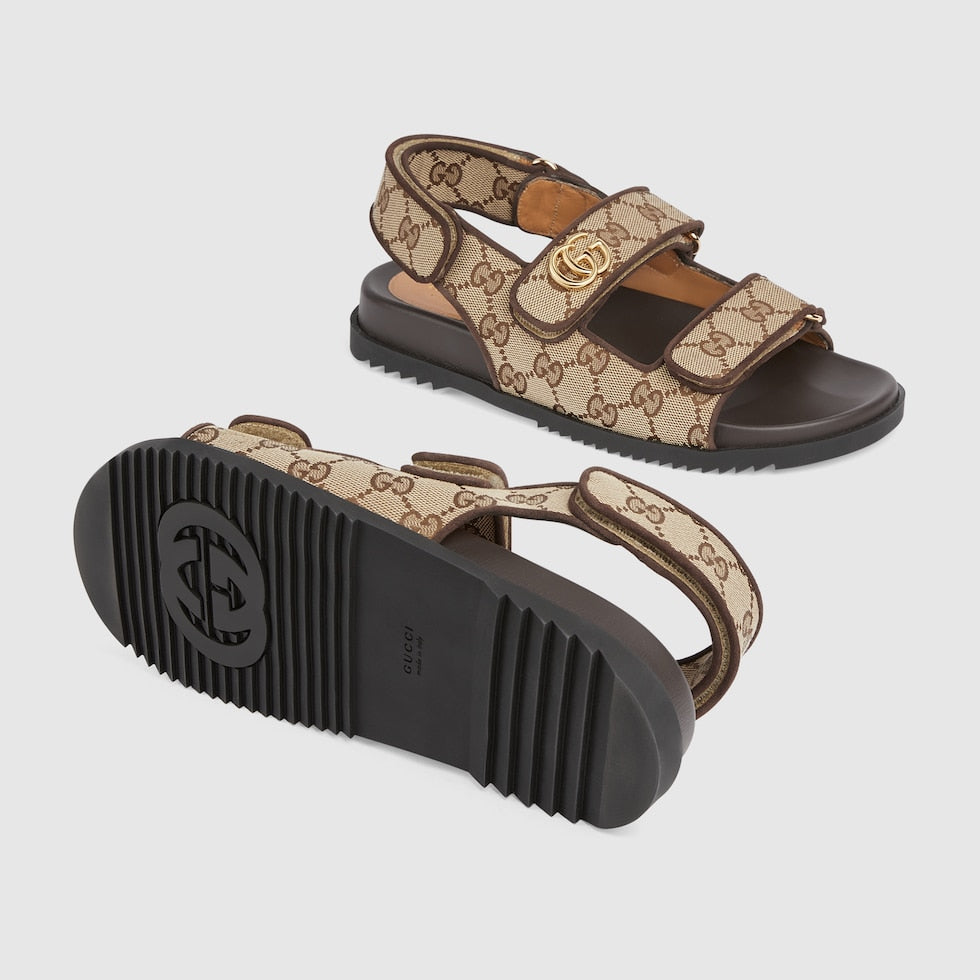 Women's leather sandal with Double G – contemporary narrative explores a unique blend of traditional elements – LUX VERSE Luxury Designer Fashion Outlet