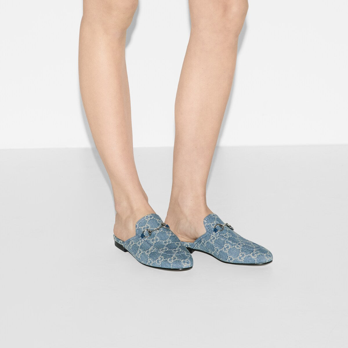 Princetown denim slipper – three different GG denim shades in light blue, dark blue and black add texture to – LUX VERSE Luxury Designer Fashion Outlet