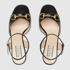Women's mid-heel leather sandal with Horsebit – inspired by the summer spirit and beach clubs on the Italian coast, this item is – LUX VERSE Luxury Designer Fashion Outlet
