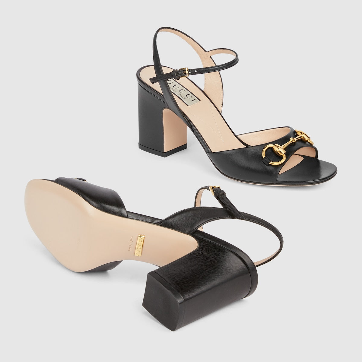 Women's mid-heel leather sandal with Horsebit – inspired by the origins of the brand, the emblematic Horsebit defines the shoe – LUX VERSE Luxury Designer Fashion Outlet